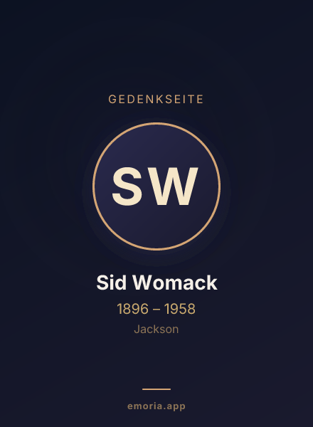 Gedenkportrait von Sid Womack