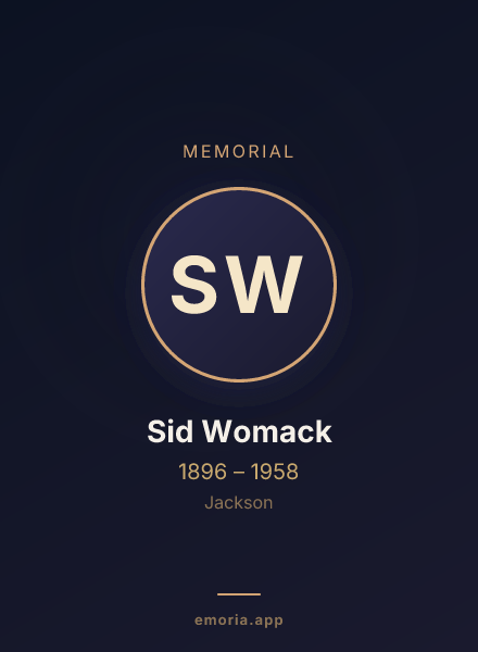 Memorial portrait of Sid Womack