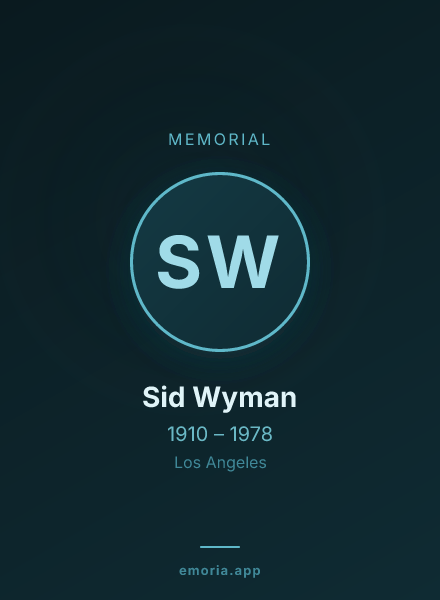 Memorial portrait of Sid Wyman