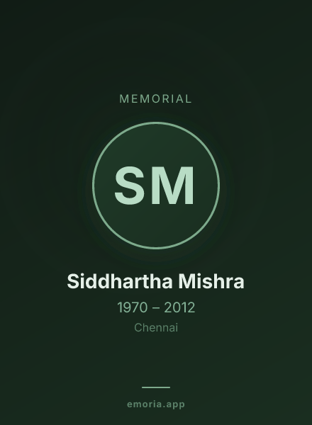 Memorial portrait of Siddhartha Mishra