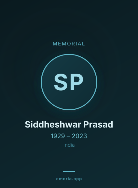 Memorial portrait of Siddheshwar Prasad