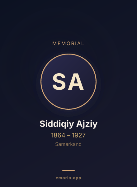 Memorial portrait of Siddiqiy Ajziy