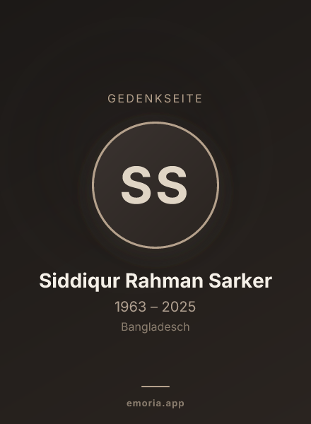 Gedenkportrait von Siddiqur Rahman Sarker