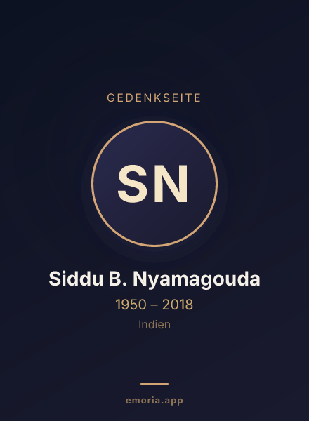 Gedenkportrait von Siddu B. Nyamagouda