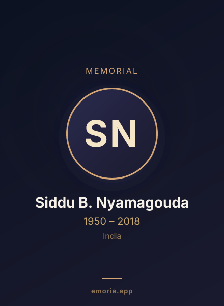 Memorial portrait of Siddu B. Nyamagouda