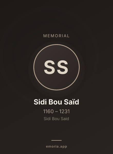 Memorial portrait of Sidi Bou Saïd