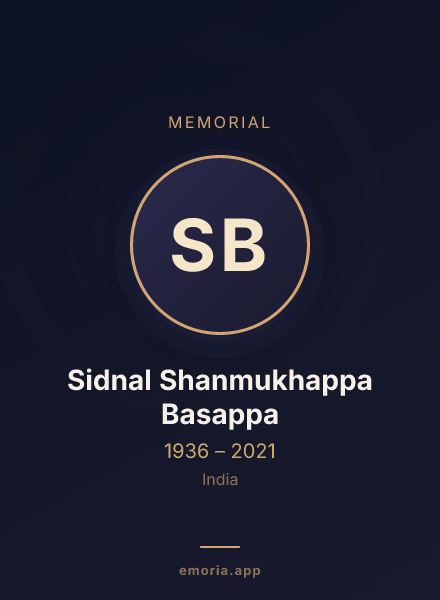 Memorial portrait of Sidnal Shanmukhappa Basappa