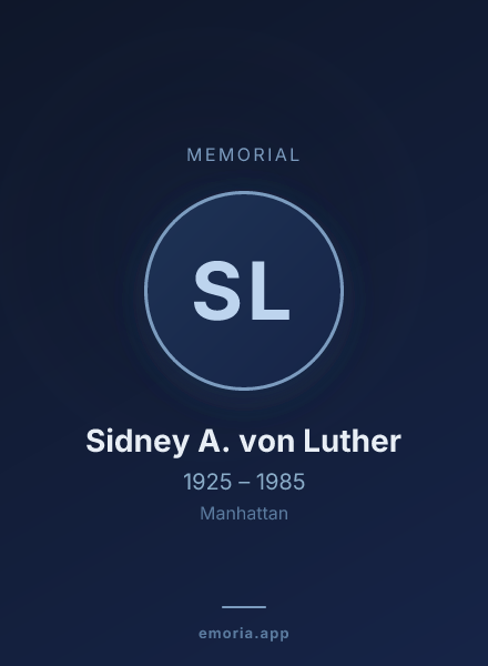 Memorial portrait of Sidney A. von Luther
