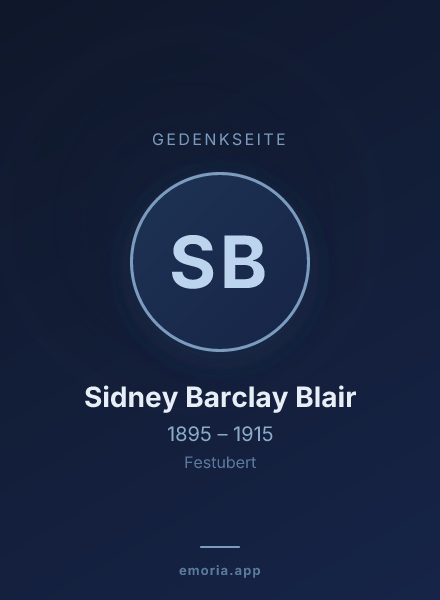 Gedenkportrait von Sidney Barclay Blair