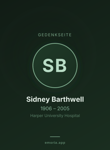 Gedenkportrait von Sidney Barthwell