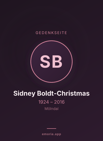Gedenkportrait von Sidney Boldt-Christmas