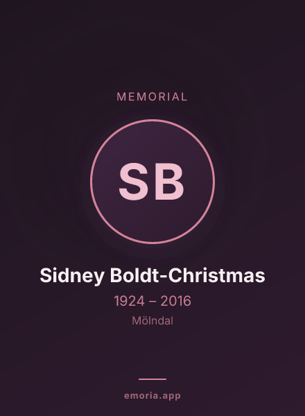Memorial portrait of Sidney Boldt-Christmas