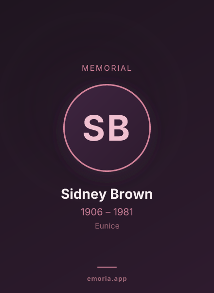 Memorial portrait of Sidney Brown