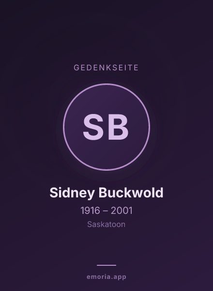 Gedenkportrait von Sidney Buckwold