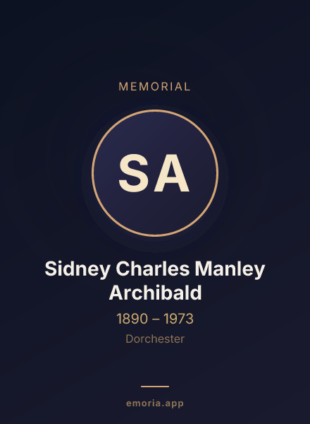 Memorial portrait of Sidney Charles Manley Archibald