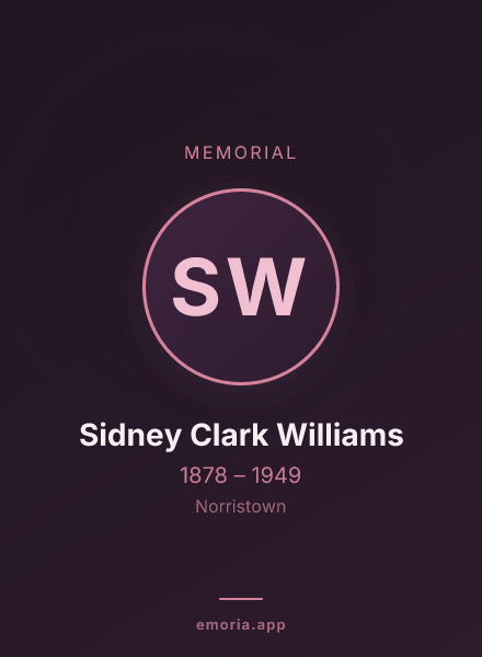 Memorial portrait of Sidney Clark Williams