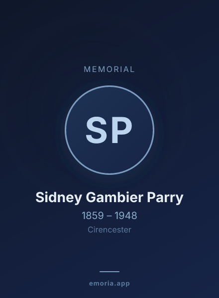 Memorial portrait of Sidney Gambier Parry