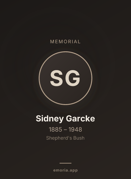 Memorial portrait of Sidney Garcke
