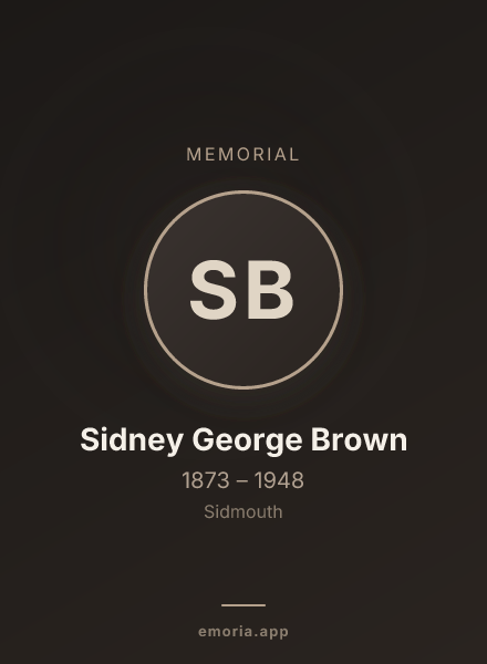 Memorial portrait of Sidney George Brown