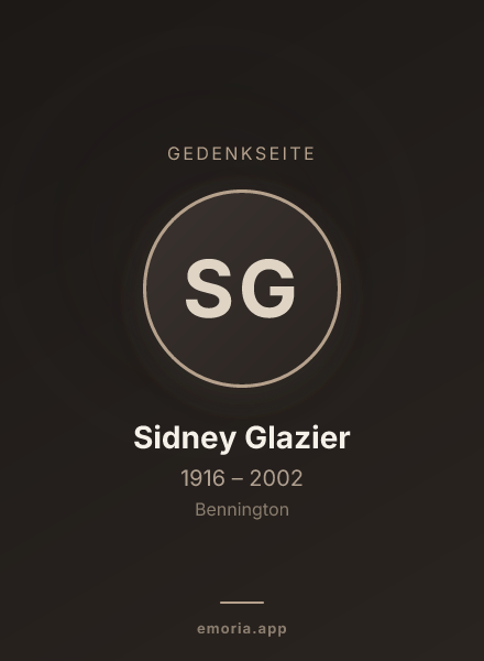 Gedenkportrait von Sidney Glazier