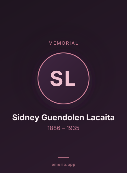 Memorial portrait of Sidney Guendolen Lacaita