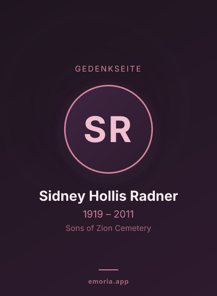 Gedenkportrait von Sidney Hollis Radner