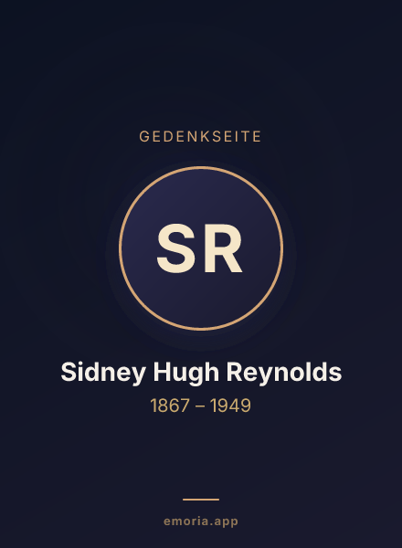 Gedenkportrait von Sidney Hugh Reynolds