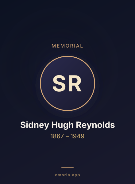 Memorial portrait of Sidney Hugh Reynolds
