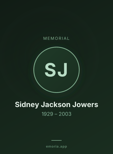 Memorial portrait of Sidney Jackson Jowers