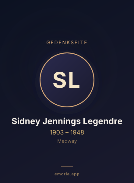 Gedenkportrait von Sidney Jennings Legendre