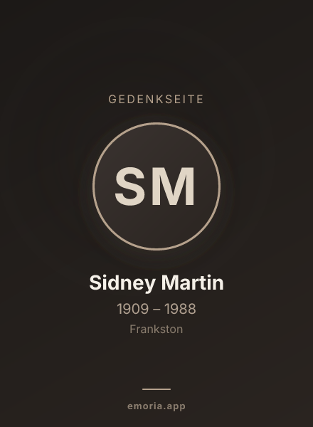 Gedenkportrait von Sidney Martin