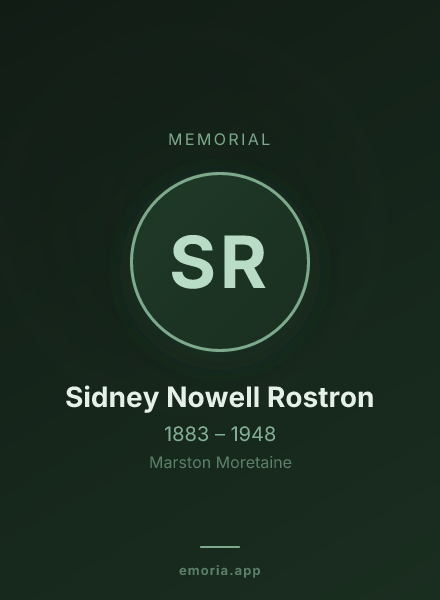 Memorial portrait of Sidney Nowell Rostron