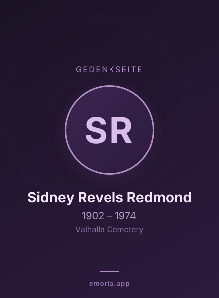 Gedenkportrait von Sidney Revels Redmond