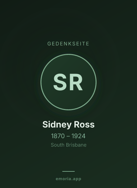 Gedenkportrait von Sidney Ross