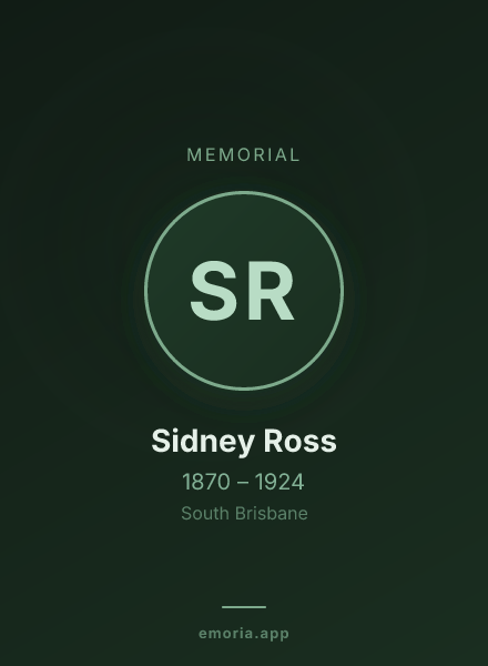 Memorial portrait of Sidney Ross