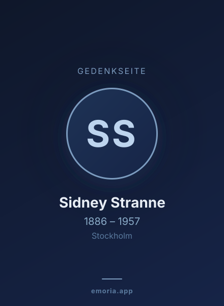 Gedenkportrait von Sidney Stranne