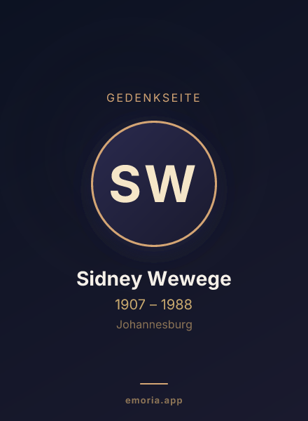 Gedenkportrait von Sidney Wewege