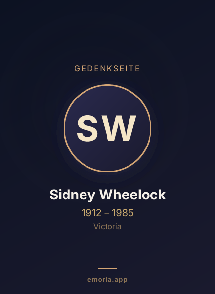 Gedenkportrait von Sidney Wheelock