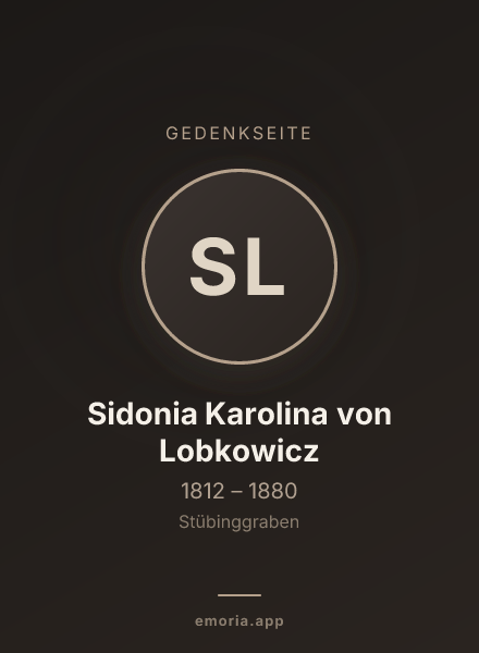 Gedenkportrait von Sidonia Karolina von Lobkowicz