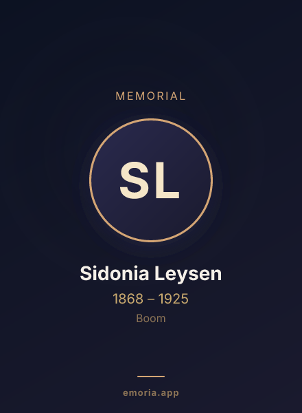 Memorial portrait of Sidonia Leysen