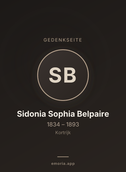 Gedenkportrait von Sidonia Sophia Belpaire