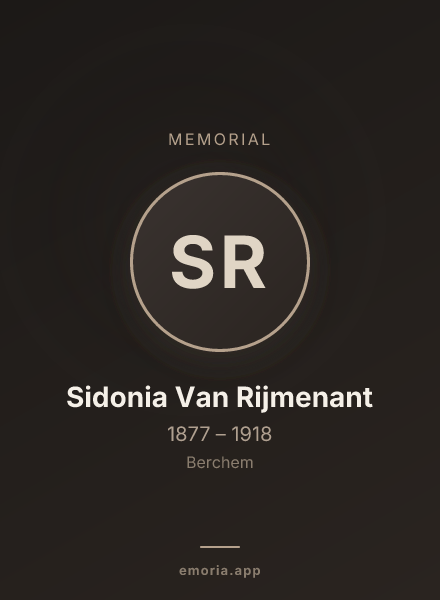 Memorial portrait of Sidonia Van Rijmenant