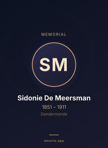 Memorial portrait of Sidonie De Meersman