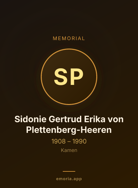 Memorial portrait of Sidonie Gertrud Erika von Plettenberg-Heeren