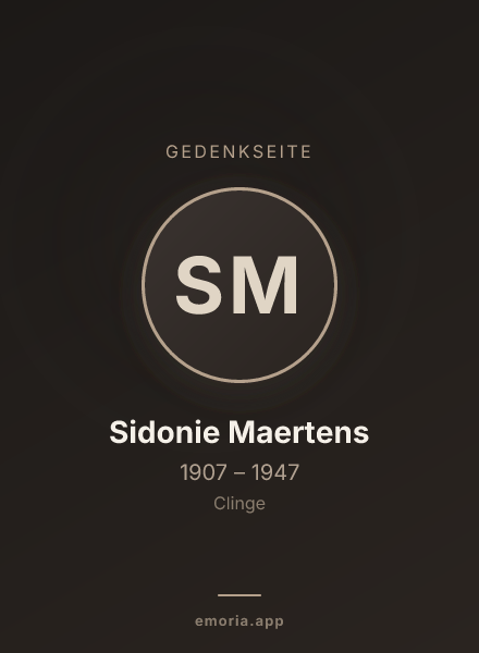 Gedenkportrait von Sidonie Maertens