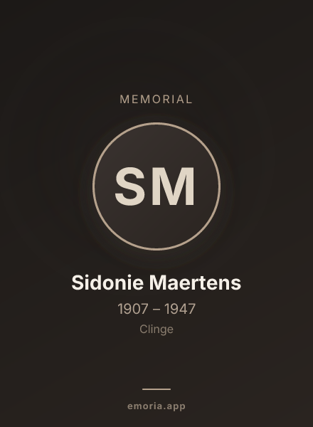 Memorial portrait of Sidonie Maertens
