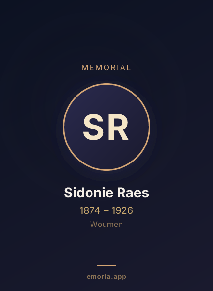 Memorial portrait of Sidonie Raes