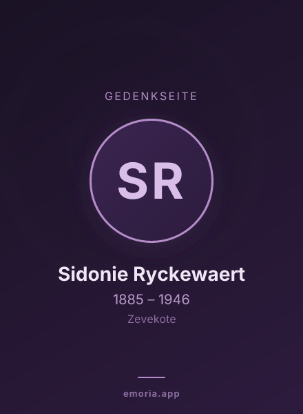 Gedenkportrait von Sidonie Ryckewaert