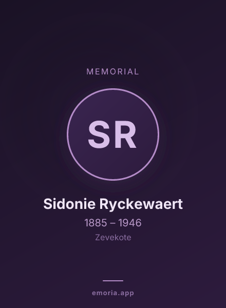 Memorial portrait of Sidonie Ryckewaert