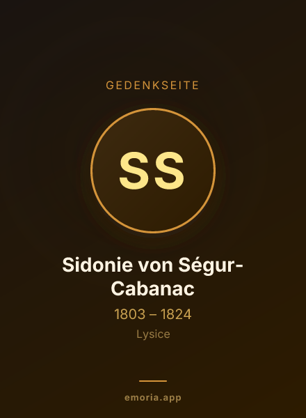 Gedenkportrait von Sidonie von Ségur-Cabanac